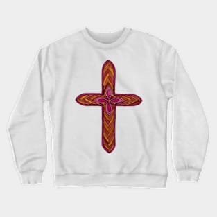 Faith, Wooden Cross with Flowers Crewneck Sweatshirt